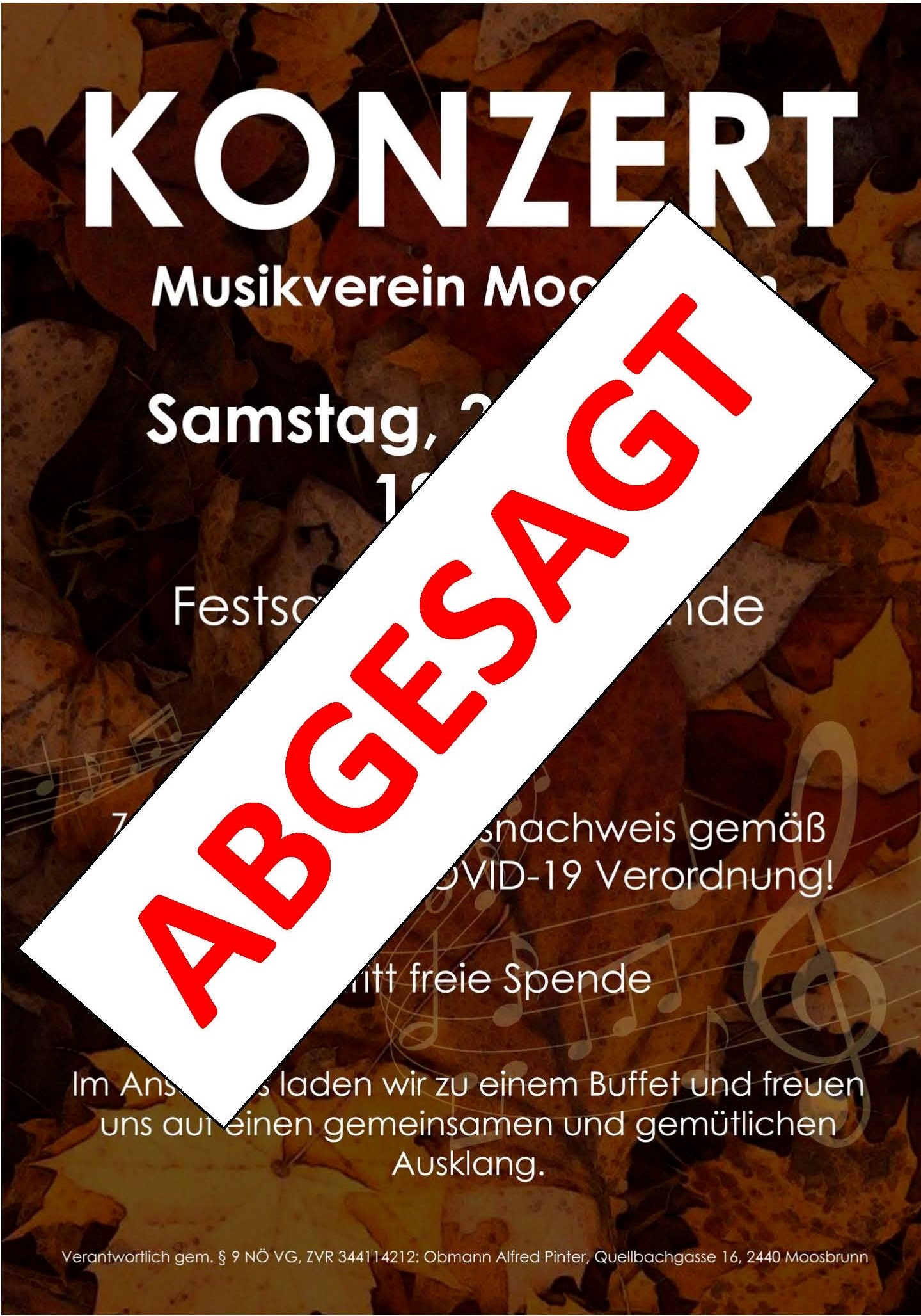 Konzert 2021 – ABGESAGT