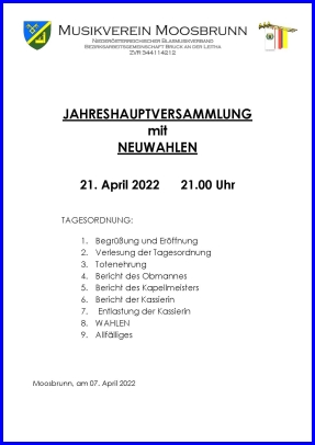 Generalversammlung mit Neuwahlen