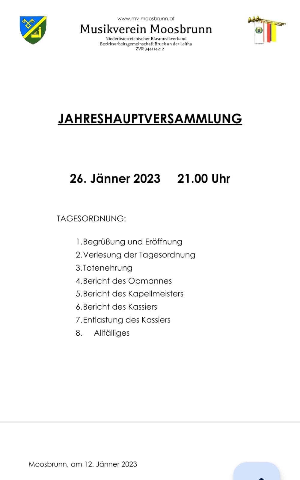 Jahreshauptversammlung 2023