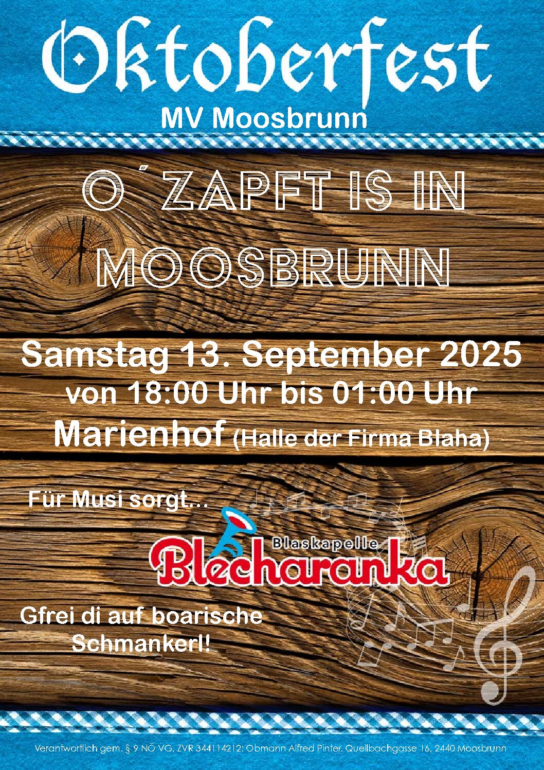 OKTOBERFEST/ERNTEDANKFEST 13. -14.09.2025