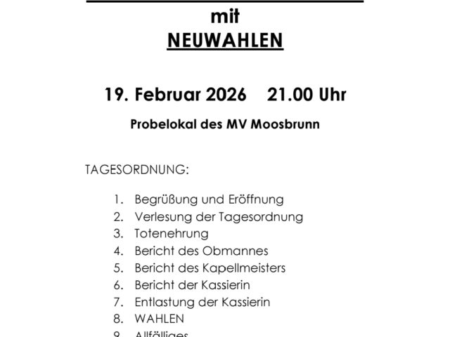 Jahreshauptversammlung mit Neuwahlen